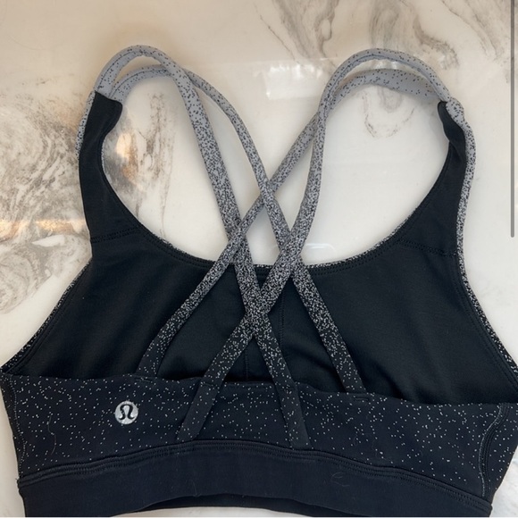 Lululemon Energy Bra Black and White Space Dots 
Size 4 - Picture 3 of 5
